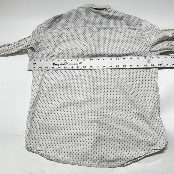 Craft Flow Button Up Shirt Blue White Men Size Small All Over Arrow Print STAIN - Picture 6 of 11